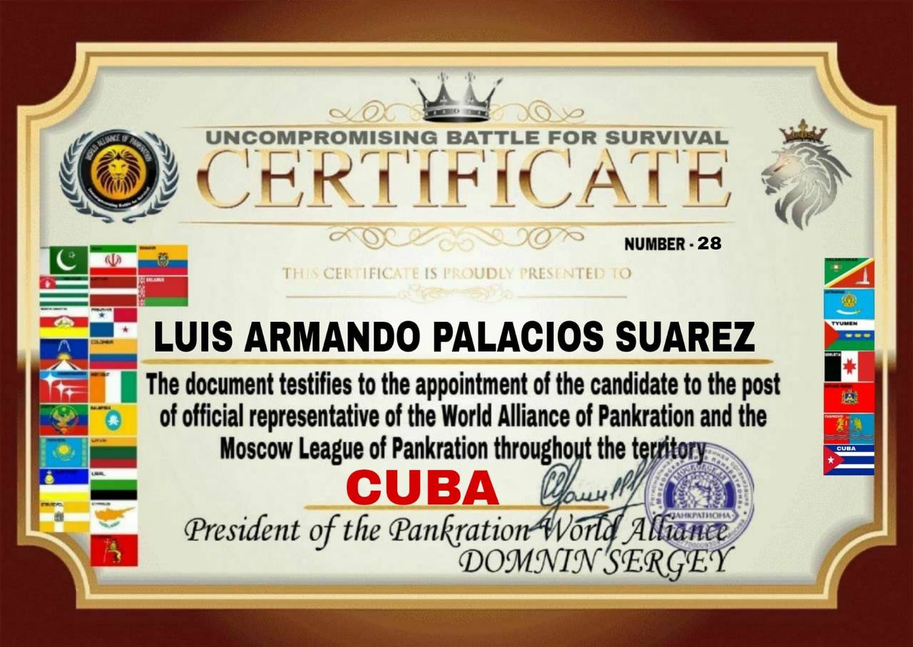 Certificate — Uncompromising Battle for Survival, Cuba, № 28